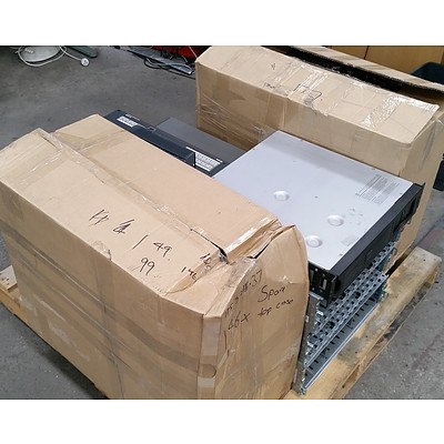 Bulk Lot of Assorted IT/AV Equipment - Laptop Spare Parts, Routers, UPS & Hard Drive Arrays