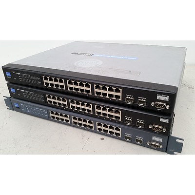 Cisco Linksys SRW2024 Gigabit Switches with WebView - Lot of 3