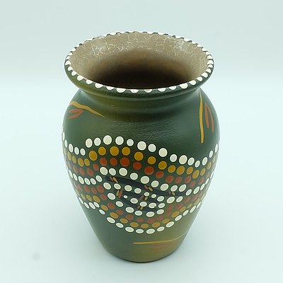 James Lewis (Barkanji Tribe) Aboriginal Hand Painted Vase