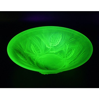 Uranium Frosted Glass Bowl