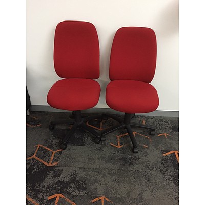 Gregorys Inca Large Task Chair Extra High Back (Red) #14 - Lot of 3