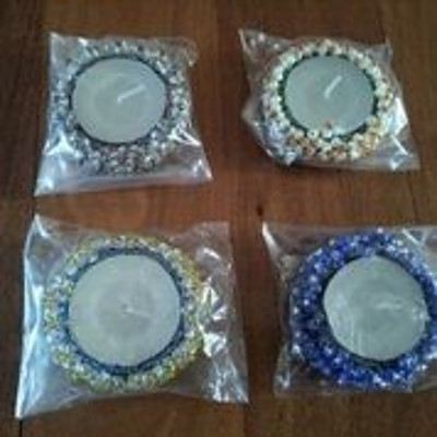4 hand-beaded tea-light candles (Made in Namibia)