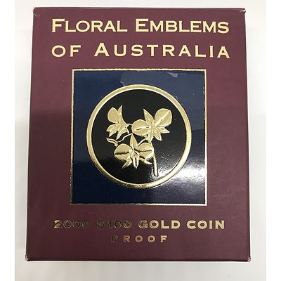2000 Floral Emblems of Australia Gold Proof Coin Depicting the Cooktown Orchid