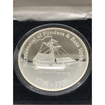 1998 Australian Bicentennial Bass & Flinders Medallion 5oz Silver Proof Set