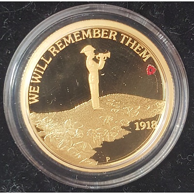 2018 1/4oz Gold Proof Coin The ANZAC Spirit 100th Anniversary Coin Series Perth Mint - Limited Mintage 1,000
