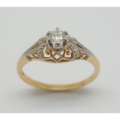 Vintage 18ct Yellow Gold and Diamond Ring