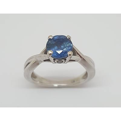 Stunning Quality 14ct White Gold 1.52ct Sapphire and Diamond Ring with Purchase Receipt for $4481.54