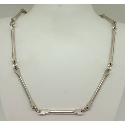 Sterling Silver Bar Chain Necklace with Toggle Clasp