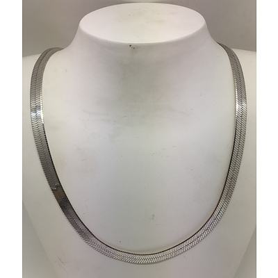 Sterling Silver Flat Weave Link Necklace