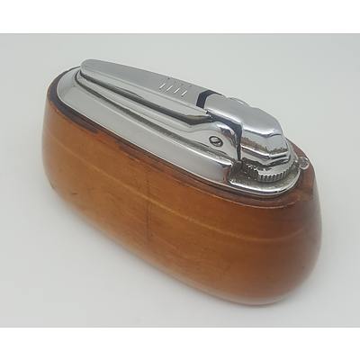 Cased Dupont Lighter and Wooden Table Lighter