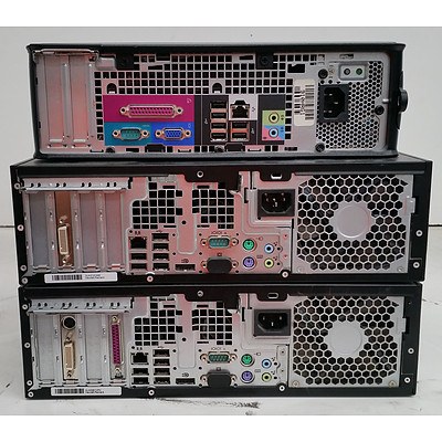 HP Compaq 6005 Pro & Dell OptiPlex 755 SFF Computers - Lot of Three
