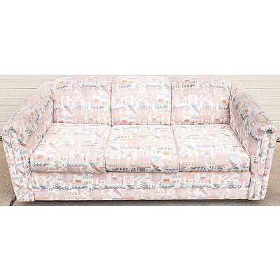 Fabric Upholstered Three Seater Sofa Bed