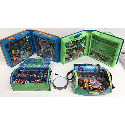 Large Collection of Skylanders Figurines with Carry Bags, Trading Cards and Portal of Power