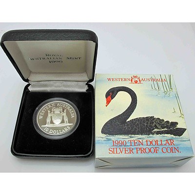 Australia Sterling Silver PROOF $10 Coin - Western Australia 1990