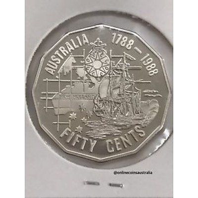 Australia PROOF 50c Coin 1788-1988 Bi-centennial
