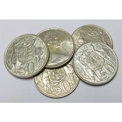 Australia Silver Round 50 cent coins 1966