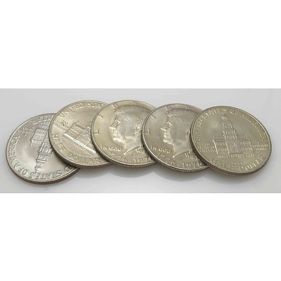 USA Kennedy Half Dollars Uncirculated (x5)