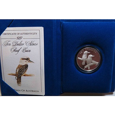 Australia $10 SILVER PROOF Coin 1989 Kookaburra
