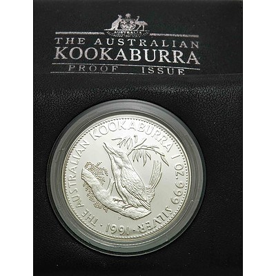 Australia 999 PURE Silver PROOF Kookaburra Coin 1991