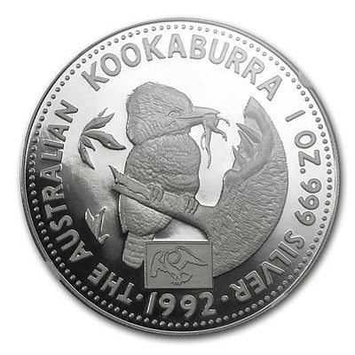 Australia 999 PURE Silver PROOF Kookaburra Coin 1992
