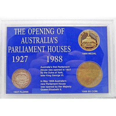 Australia Cased Set Commemorating the Opening of the Aust Parliament
