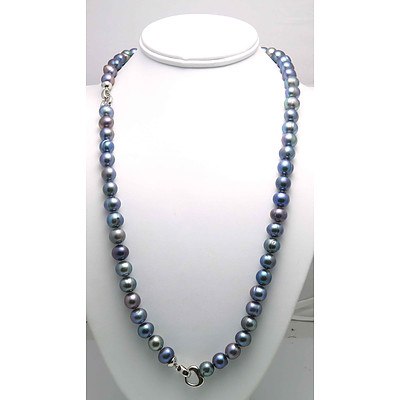 Black Freshwater Cultured Pearl Set of Necklace & Bracelet