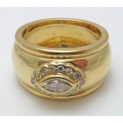 Heavy 18ct Gold Diamond Ring