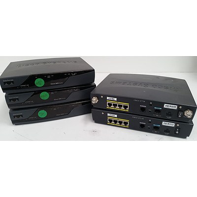 Cisco 800 Series Integrated Service Routers - Lot of 5