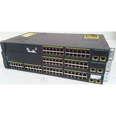 Cisco WS-C2960 Managed Switches - Lot of 3