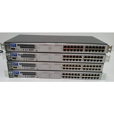 HP ProCurve 2524 24-Port Fast Ethernet Managed Switches - Lot of Four