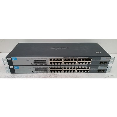 HP ProCurve 1800-24G 24-Port Gigabit Managed Switch - Lot of Two
