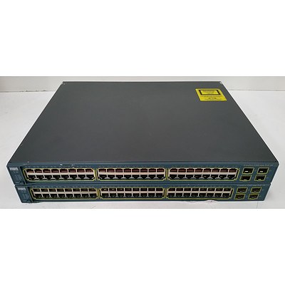 Cisco Catalyst 3560 Series PoE-48 48-Port Managed Switch - Lot of Two