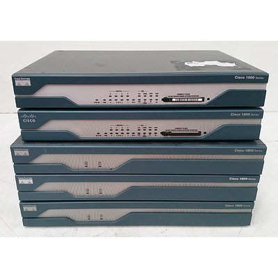 Cisco 1800 Series Integrated Services Router - Lot of Five