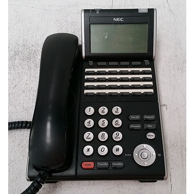 NEC DT700 Series model ITL-24D-1A(BK)TEL IP Phone - Lot of 24