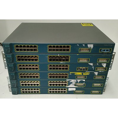 Cisco Catalyst 3550 Series 24-Port Managed Switch - Lot of Six