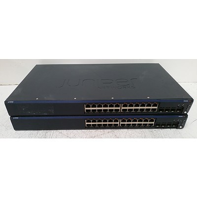 Juniper Networks EX2200 PoE 24-Port Gigabit Managed Switch - Lot of Two