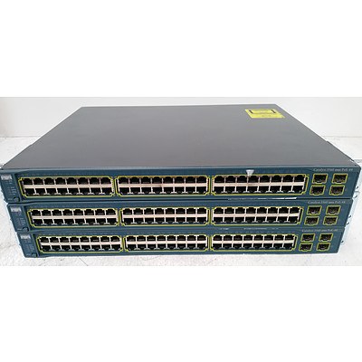 Cisco Catalyst 3560 Series PoE-48 48-Port Fast Ethernet Switches - Lot of Three