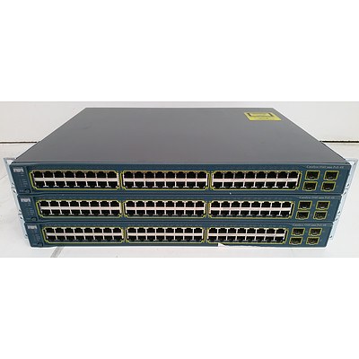 Cisco Catalyst 3560 Series PoE-48 48-Port Fast Ethernet Switches - Lot of Three