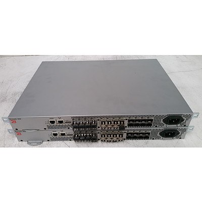 Brocade 300 24-Port Fibre Channel Switch - Lot of Two