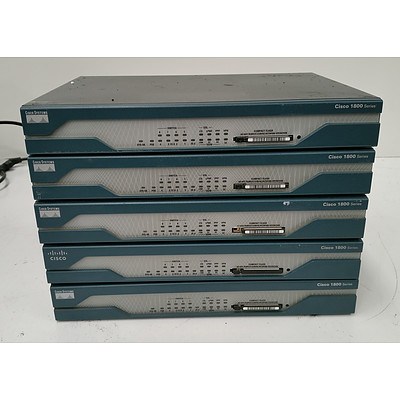 Cisco 1800 Series Integrated Services Router - Lot of Five