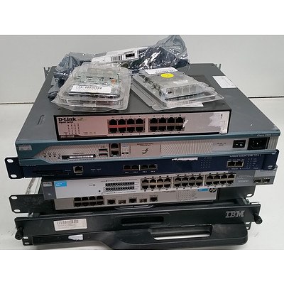 Bulk Lot of Assorted IT Equipment - Switches, Rackmountable KVM Switches & Modules