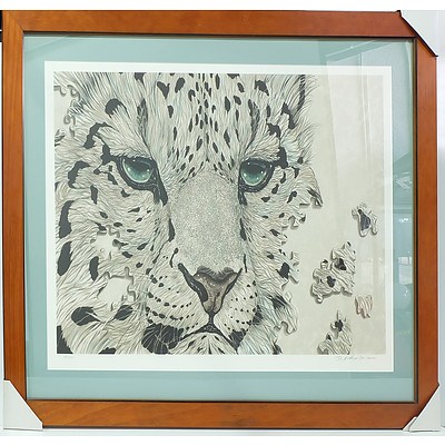 D Arthur Wilson Snow Leopard Limited Edition Lithograph