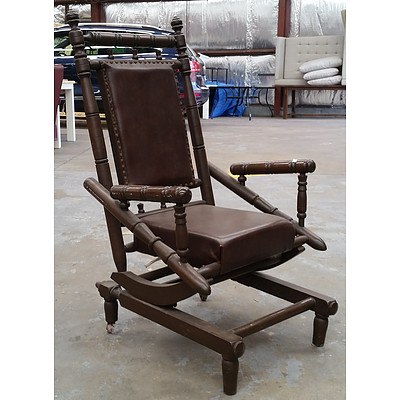 Antique Dexter Leather Rocking Chair