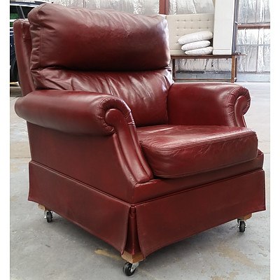 Chiswell Burgundy Leather Armchair