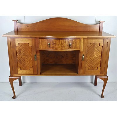 Contemporary Ash Sideboard with Marquetry Doors and Creole Legs