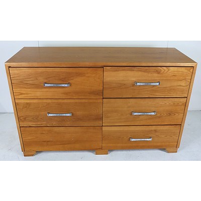 Contemporary Pine Chest of Drawers with Sparkle Handles
