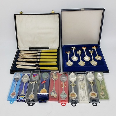 Group of Boxed Silver Plated Flatware Set Including Atkinson Brothers, Grosvenor, and Wiltshire