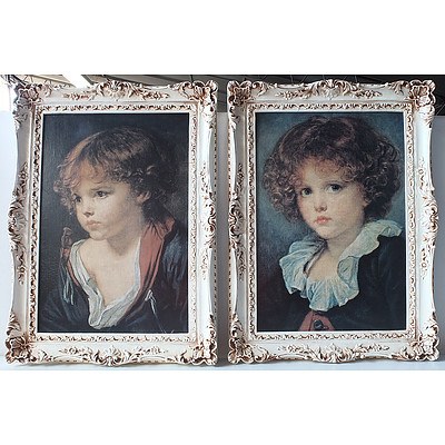 Two Ornately Framed Offset Prints