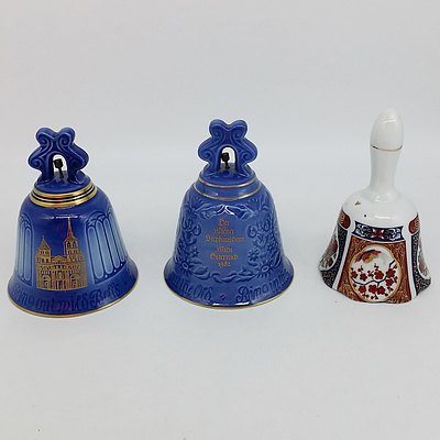 Three Porcelian Bells Including Bing and Grondahl Year Bells 1982 &1984
