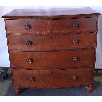 Late Victorian Mahogany Bow Front Chest of Drawers